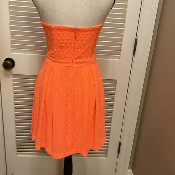 Julie Brown Brittany Dress in Neon Orange, Strapless, Size 4, NWT